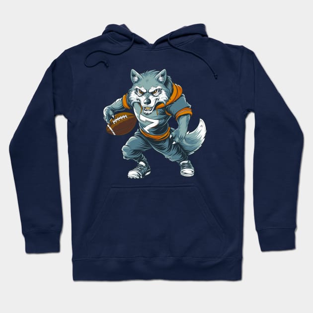 Wolf American Football Hoodie by Wintrly